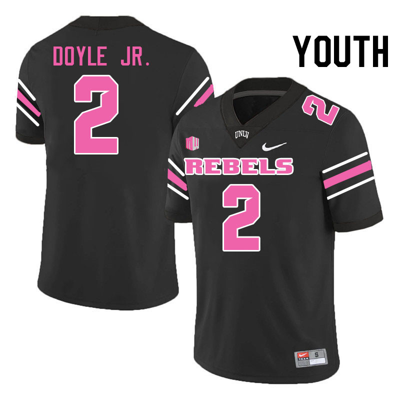Youth #2 Antonio Doyle Jr. UNLV Rebels College Football Jerseys Stitched-Black
